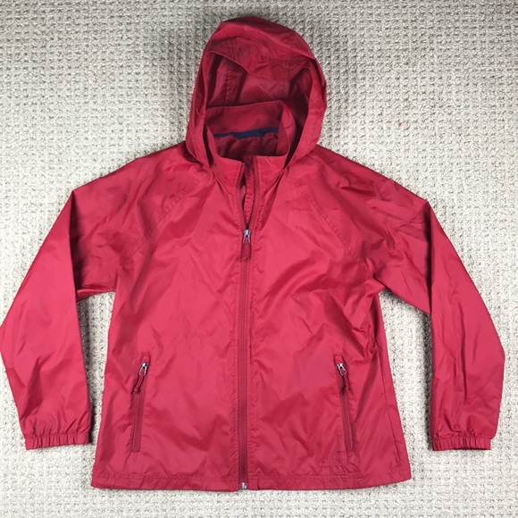 LL bean red lightweight windbreaker jacket size M - Picture 1 of 5